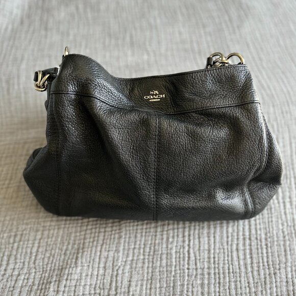 Coach Lexy Pebble Leather Shoulder Bag | Black - Picture 1 of 5